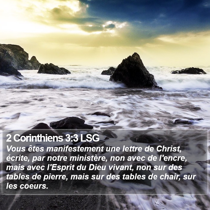2 Corinthiens 3:3 LSG Bible Study