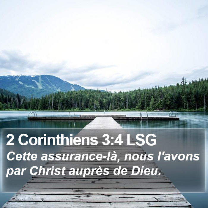 2 Corinthiens 3:4 LSG Bible Study