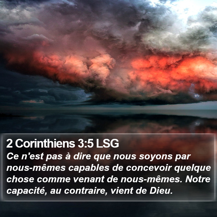 2 Corinthiens 3:5 LSG Bible Study