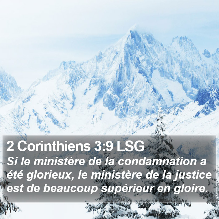 2 Corinthiens 3:9 LSG Bible Study