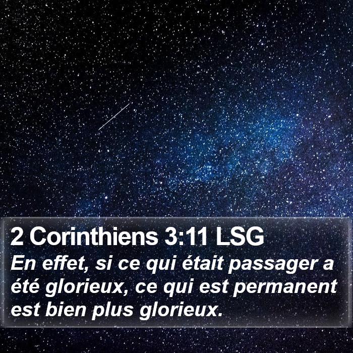 2 Corinthiens 3:11 LSG Bible Study