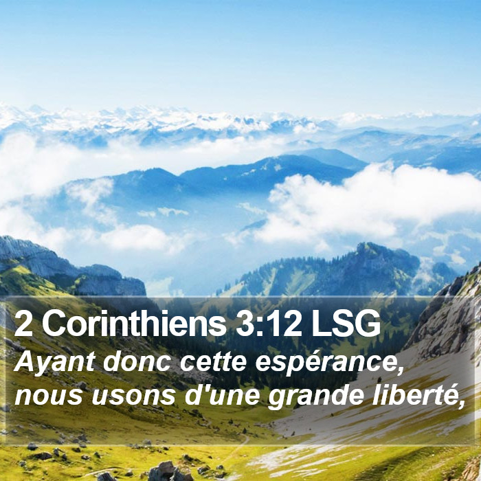 2 Corinthiens 3:12 LSG Bible Study