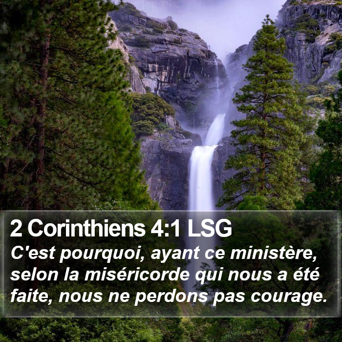 2 Corinthiens 4:1 LSG Bible Study