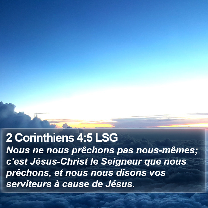 2 Corinthiens 4:5 LSG Bible Study