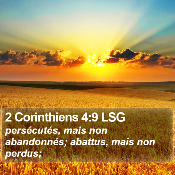 2 Corinthiens 4:9 LSG Bible Study