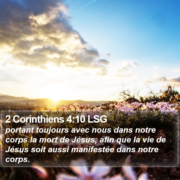 2 Corinthiens 4:10 LSG Bible Study