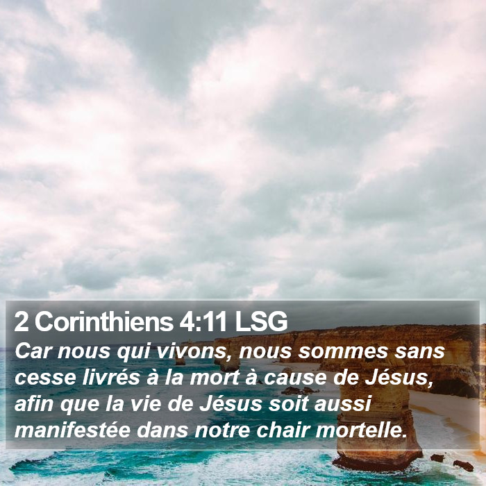 2 Corinthiens 4:11 LSG Bible Study