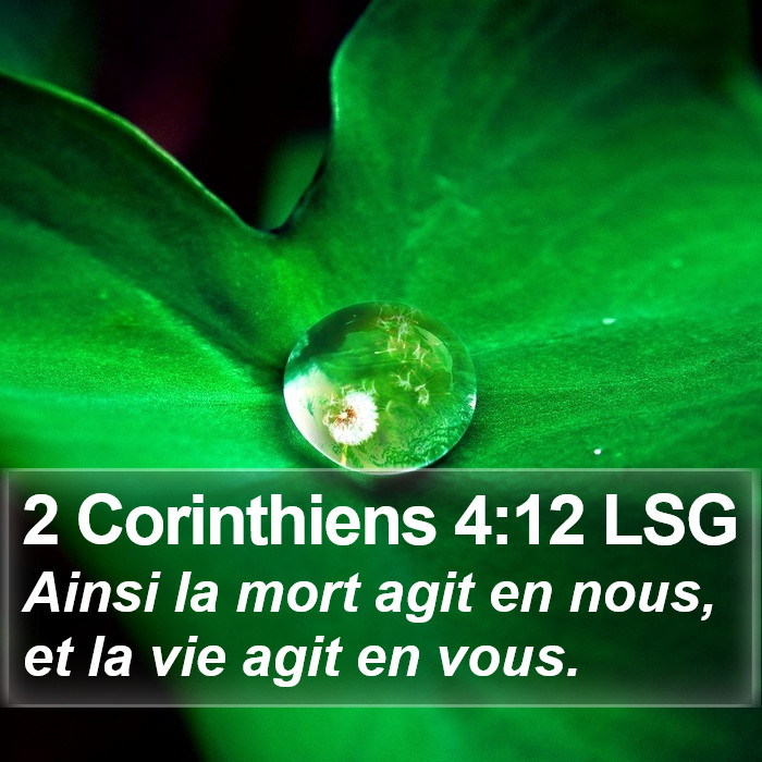 2 Corinthiens 4:12 LSG Bible Study