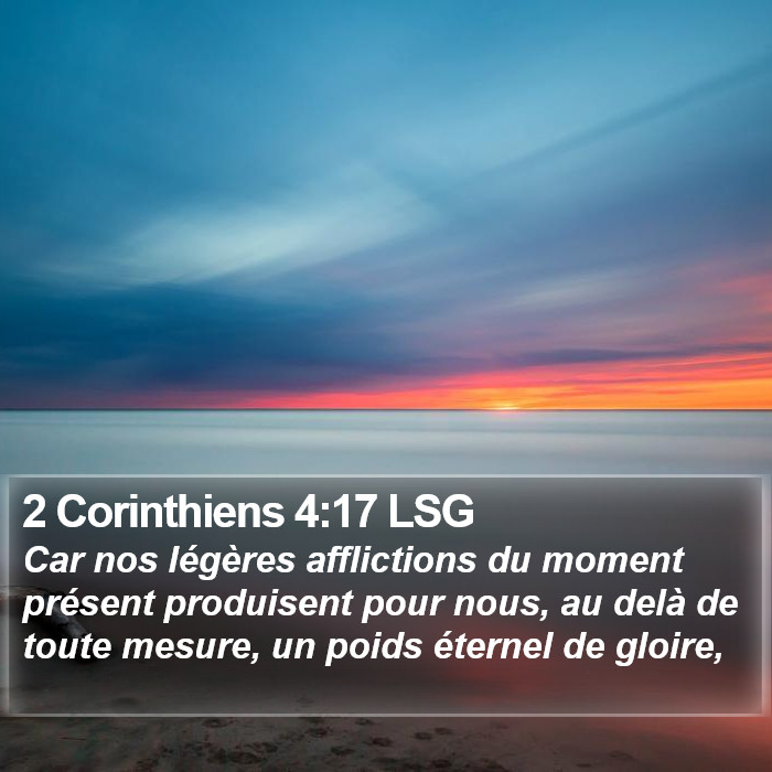 2 Corinthiens 4:17 LSG Bible Study