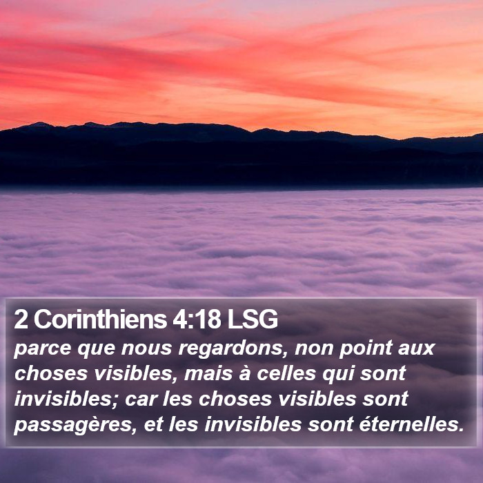 2 Corinthiens 4:18 LSG Bible Study