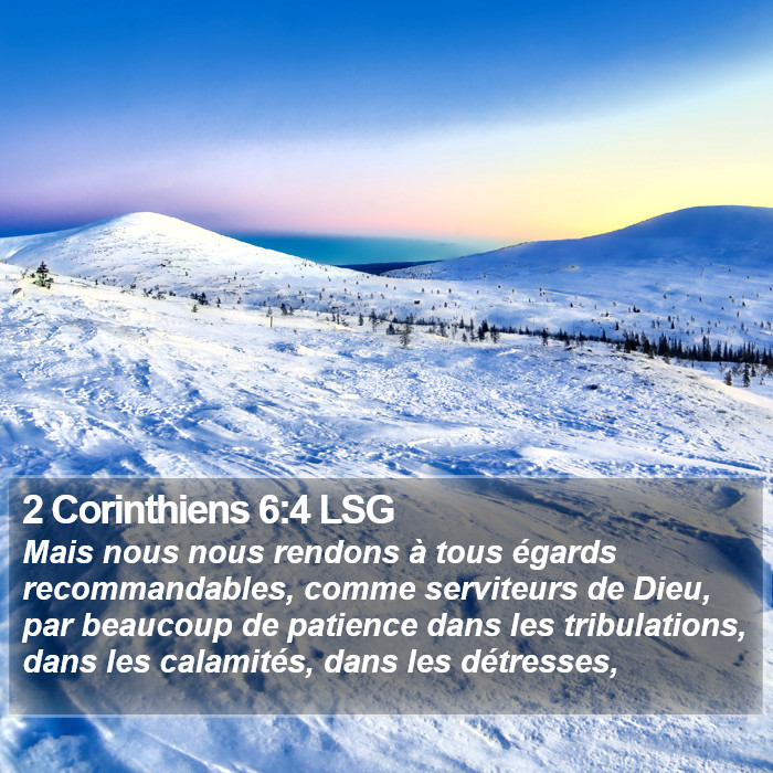 2 Corinthiens 6:4 LSG Bible Study
