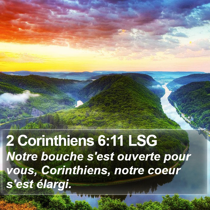 2 Corinthiens 6:11 LSG Bible Study