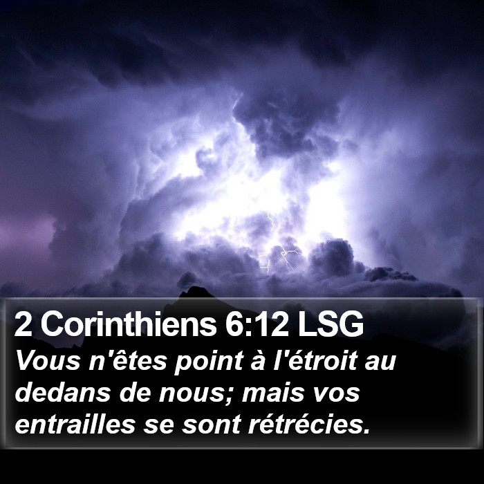 2 Corinthiens 6:12 LSG Bible Study