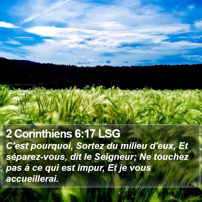 2 Corinthiens 6:17 LSG Bible Study
