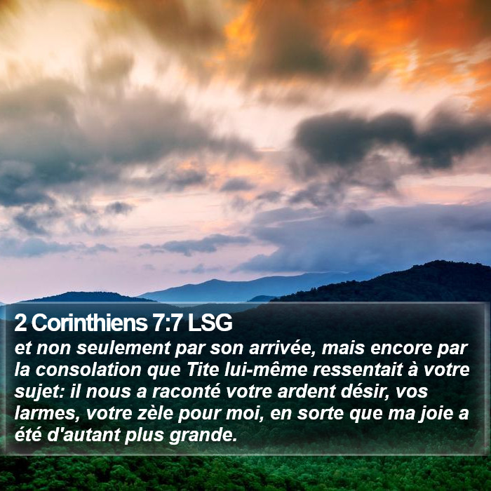 2 Corinthiens 7:7 LSG Bible Study