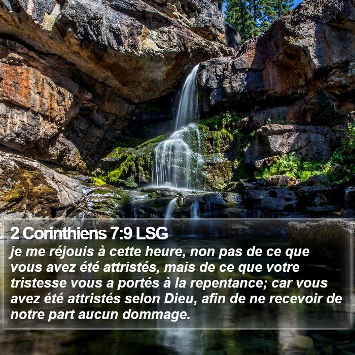 2 Corinthiens 7:9 LSG Bible Study