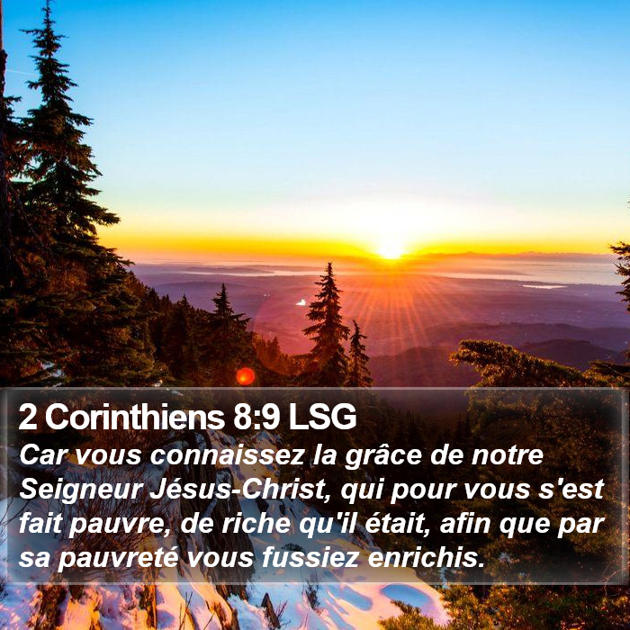 2 Corinthiens 8:9 LSG Bible Study
