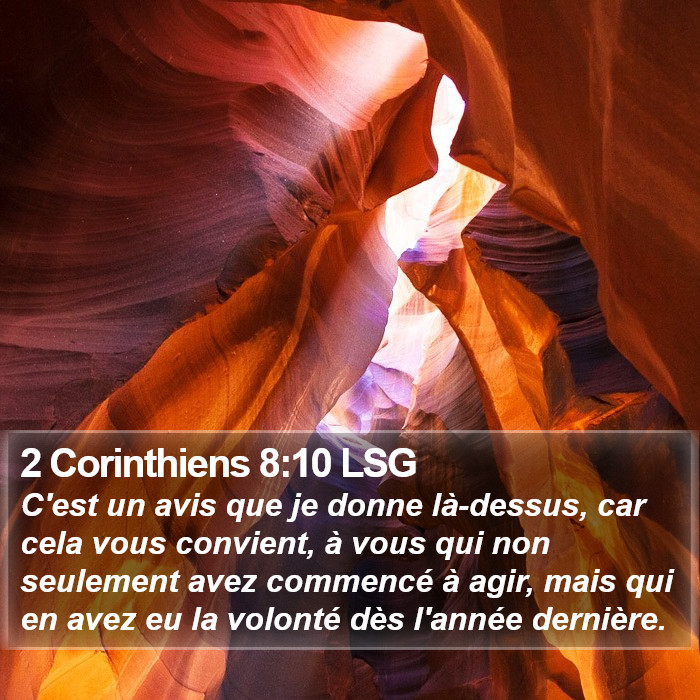 2 Corinthiens 8:10 LSG Bible Study