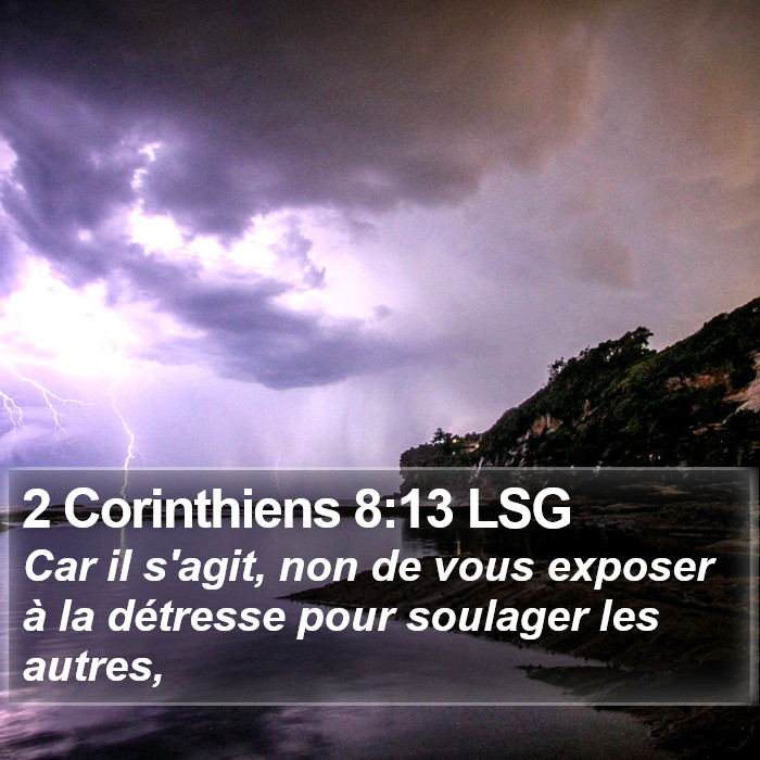 2 Corinthiens 8:13 LSG Bible Study