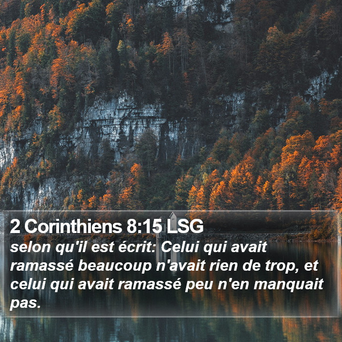 2 Corinthiens 8:15 LSG Bible Study