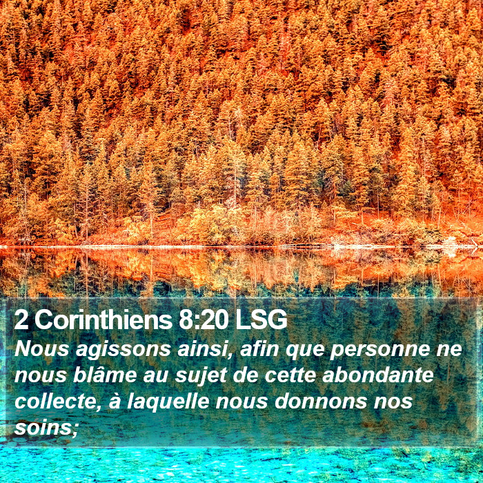 2 Corinthiens 8:20 LSG Bible Study