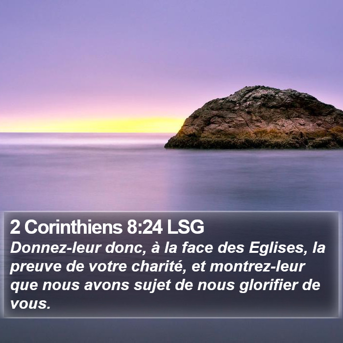 2 Corinthiens 8:24 LSG Bible Study