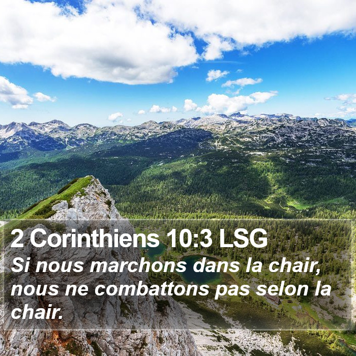 2 Corinthiens 10:3 LSG Bible Study