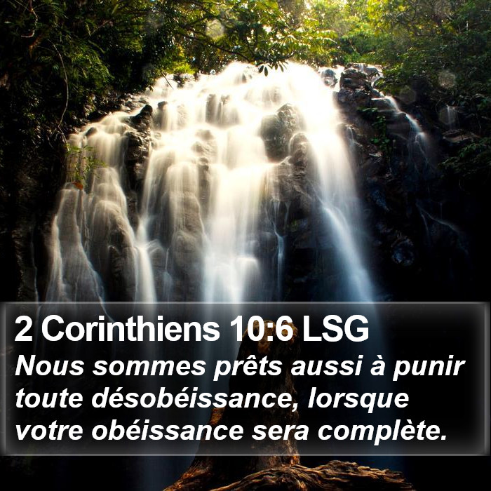 2 Corinthiens 10:6 LSG Bible Study