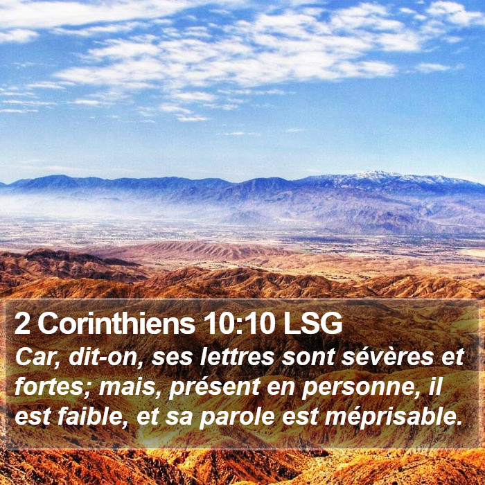 2 Corinthiens 10:10 LSG Bible Study