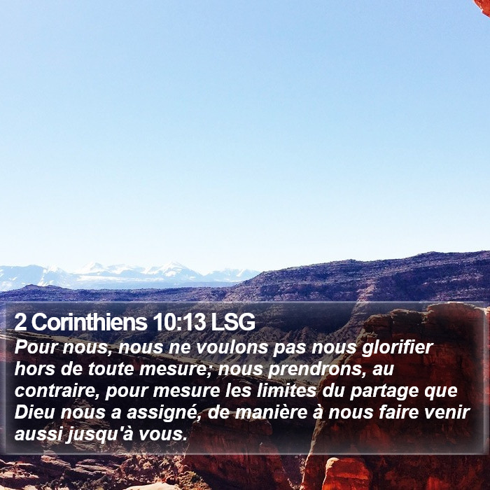2 Corinthiens 10:13 LSG Bible Study