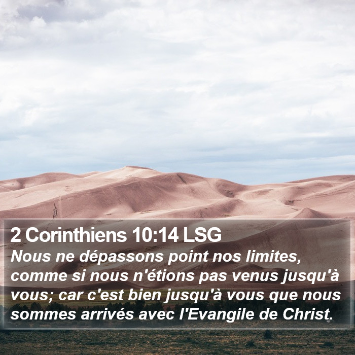 2 Corinthiens 10:14 LSG Bible Study