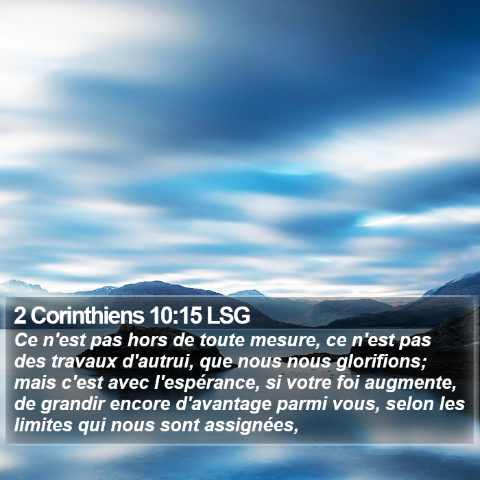 2 Corinthiens 10:15 LSG Bible Study