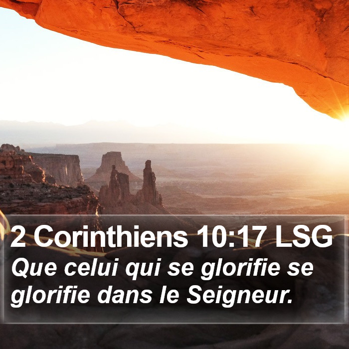 2 Corinthiens 10:17 LSG Bible Study