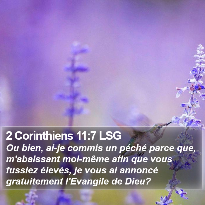 2 Corinthiens 11:7 LSG Bible Study
