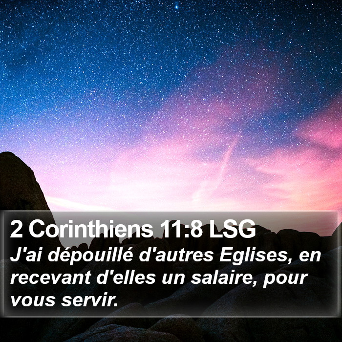 2 Corinthiens 11:8 LSG Bible Study