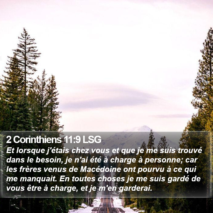 2 Corinthiens 11:9 LSG Bible Study