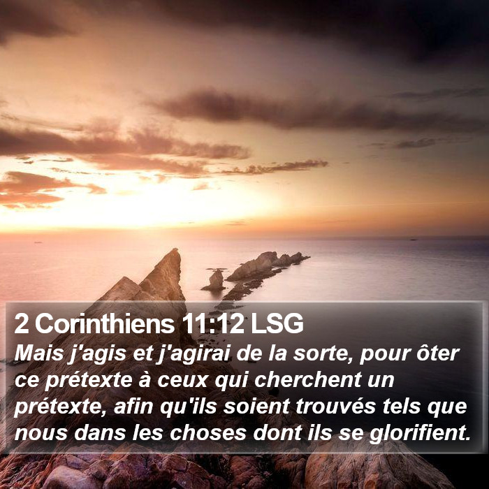 2 Corinthiens 11:12 LSG Bible Study