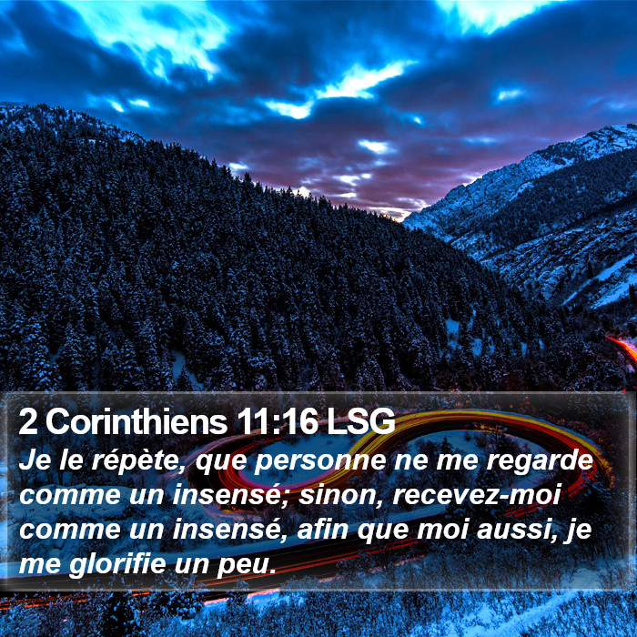 2 Corinthiens 11:16 LSG Bible Study