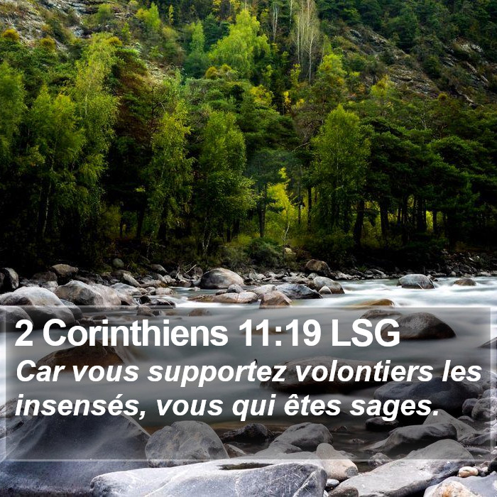 2 Corinthiens 11:19 LSG Bible Study