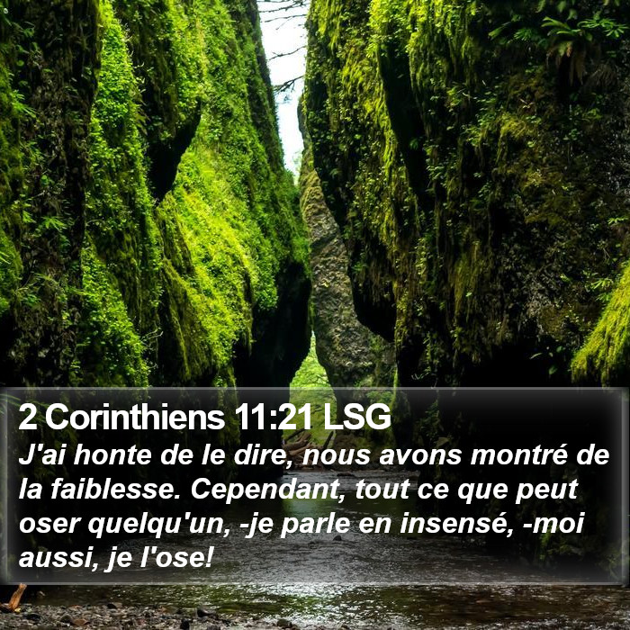 2 Corinthiens 11:21 LSG Bible Study