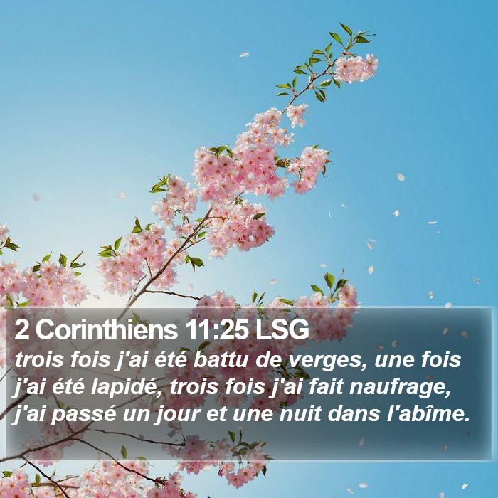 2 Corinthiens 11:25 LSG Bible Study