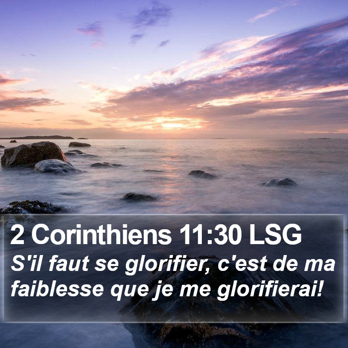 2 Corinthiens 11:30 LSG Bible Study