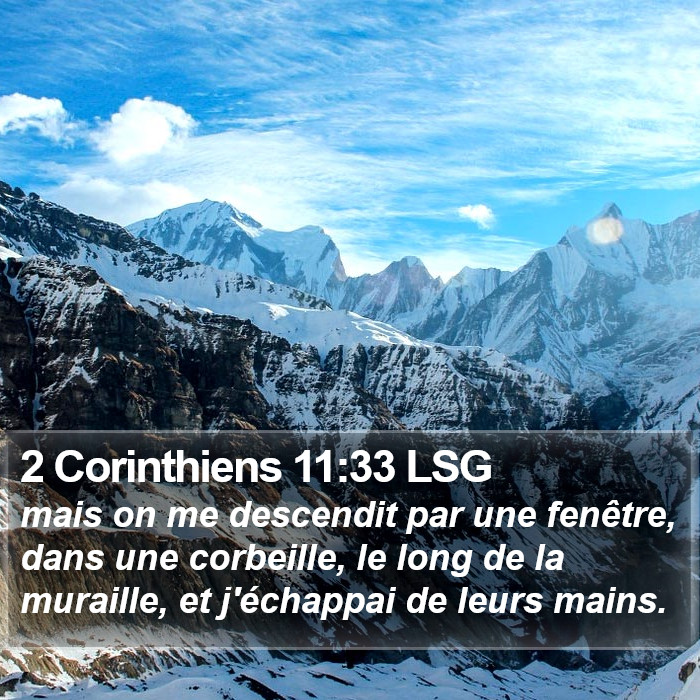 2 Corinthiens 11:33 LSG Bible Study