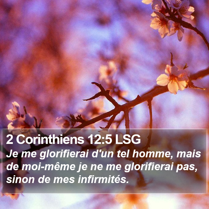 2 Corinthiens 12:5 LSG Bible Study