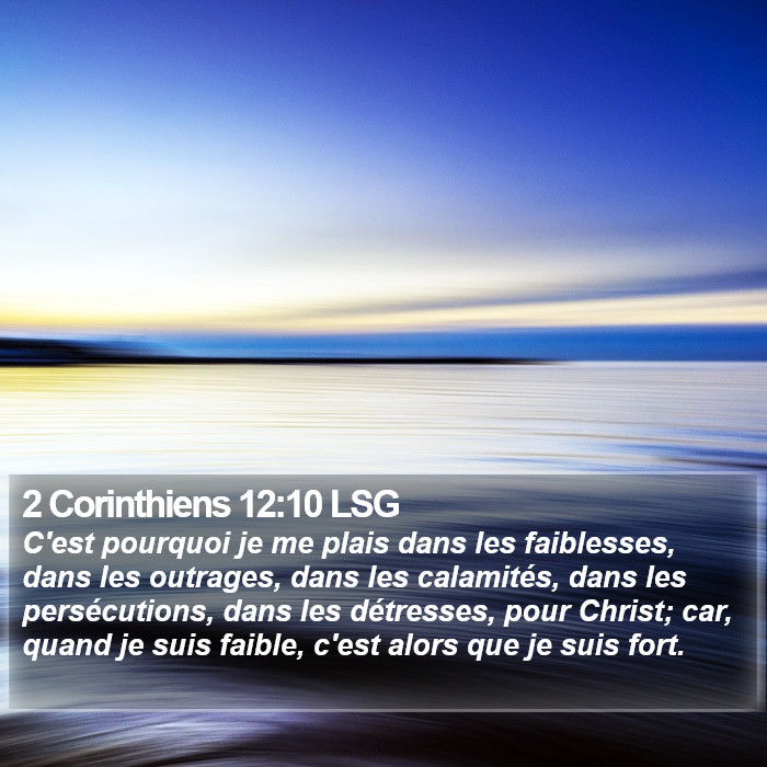 2 Corinthiens 12:10 LSG Bible Study