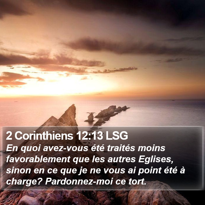 2 Corinthiens 12:13 LSG Bible Study