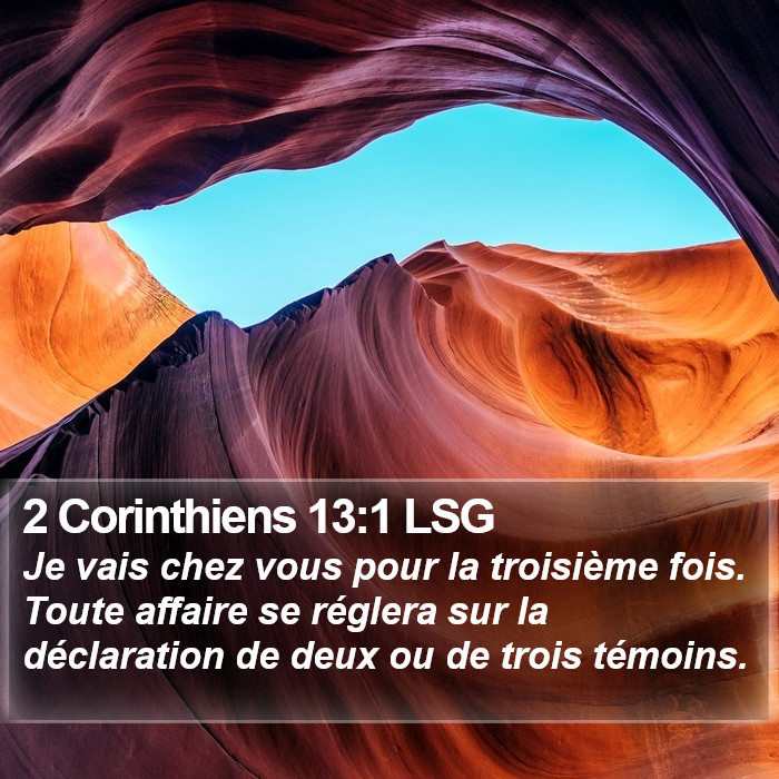 2 Corinthiens 13:1 LSG Bible Study