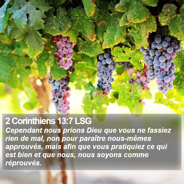2 Corinthiens 13:7 LSG Bible Study