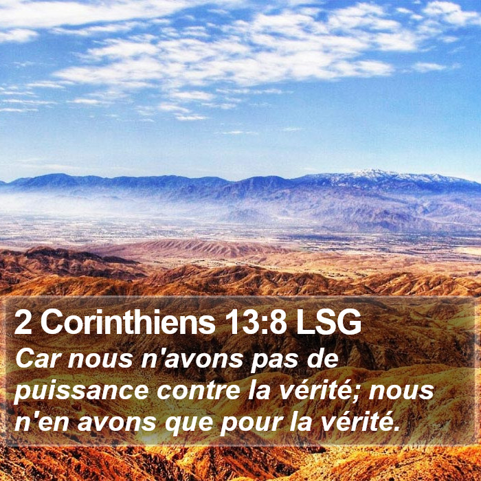 2 Corinthiens 13:8 LSG Bible Study