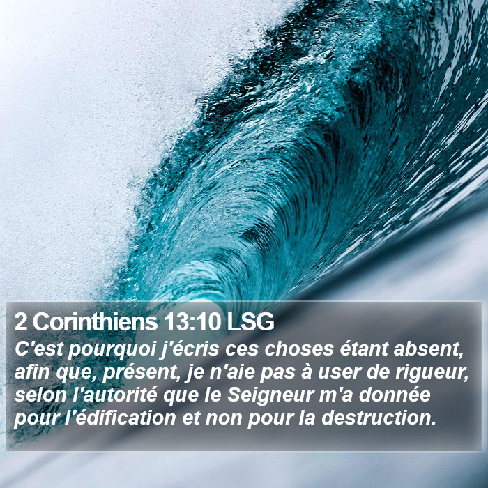 2 Corinthiens 13:10 LSG Bible Study